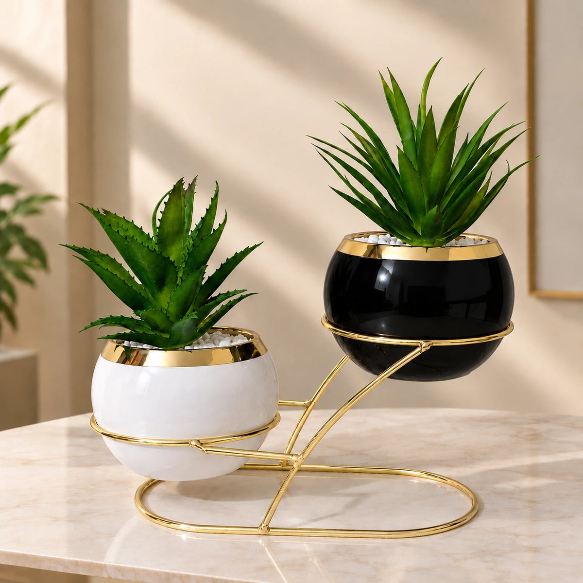 Twin Spherical Planter Set