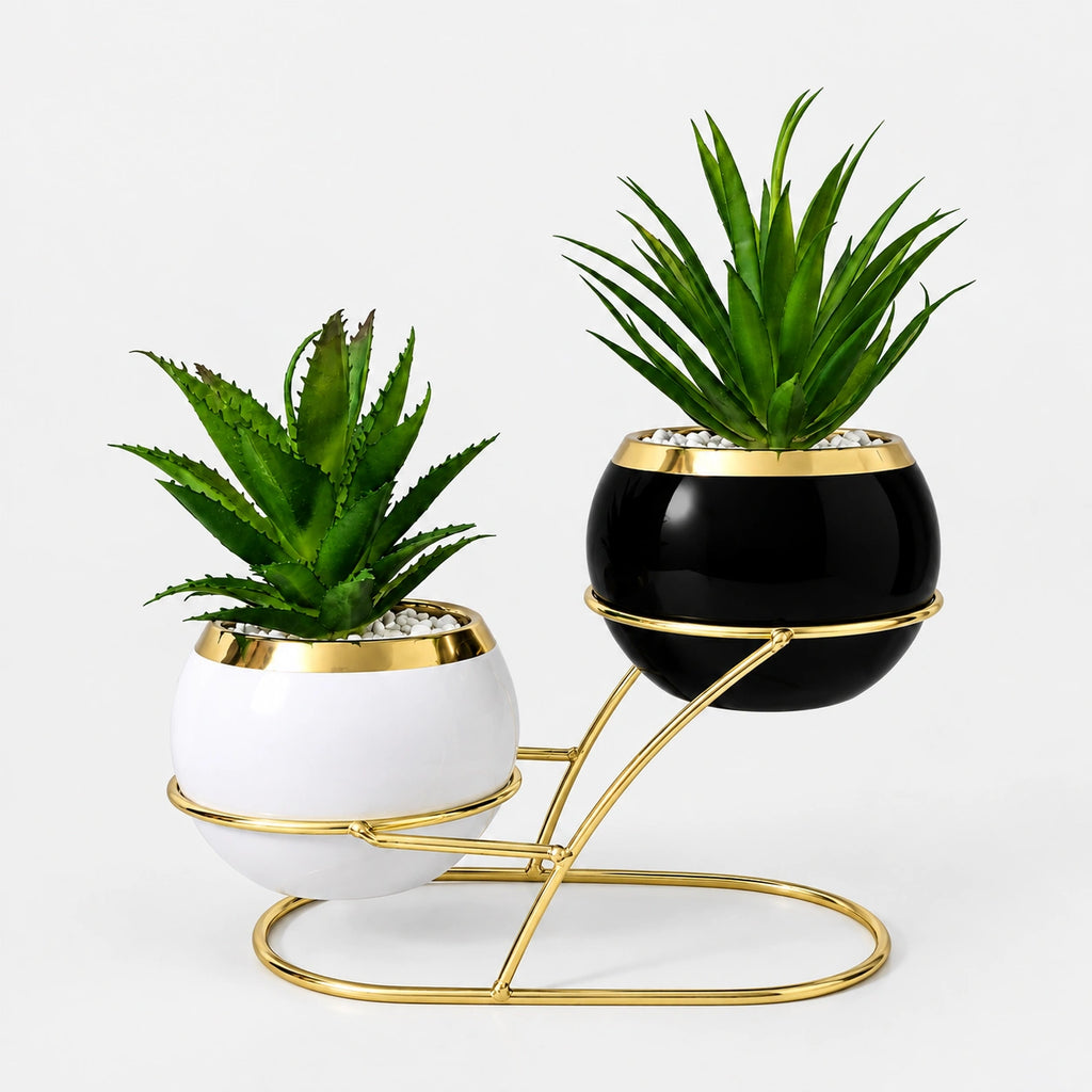 Twin Spherical Planter Set