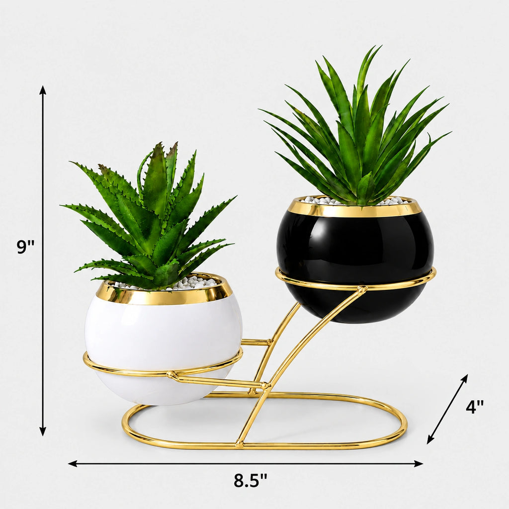 Twin Spherical Planter Set