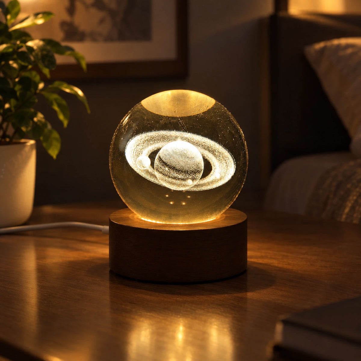 3D Crystal Ball Lamp (Saturn)