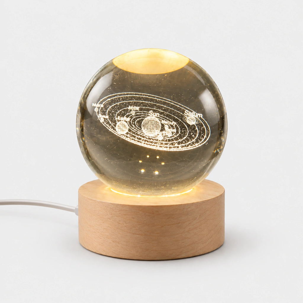 3D Crystal Ball Lamp (Solar System)