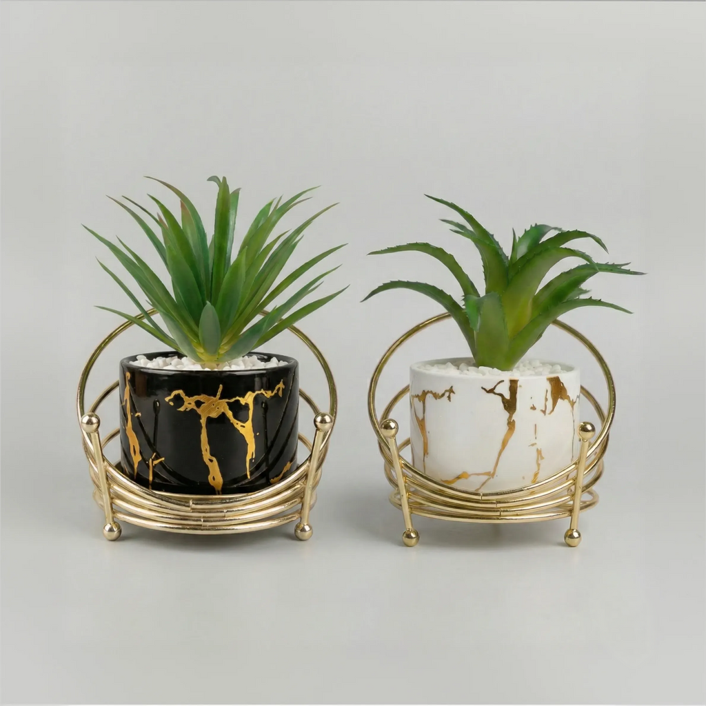 Lava Gold Wire Planters