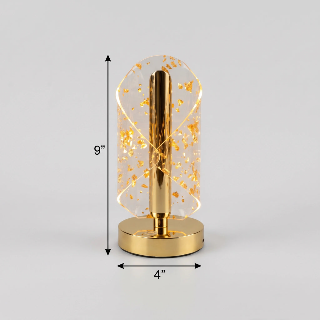 Gold Flake Crystal Lamp