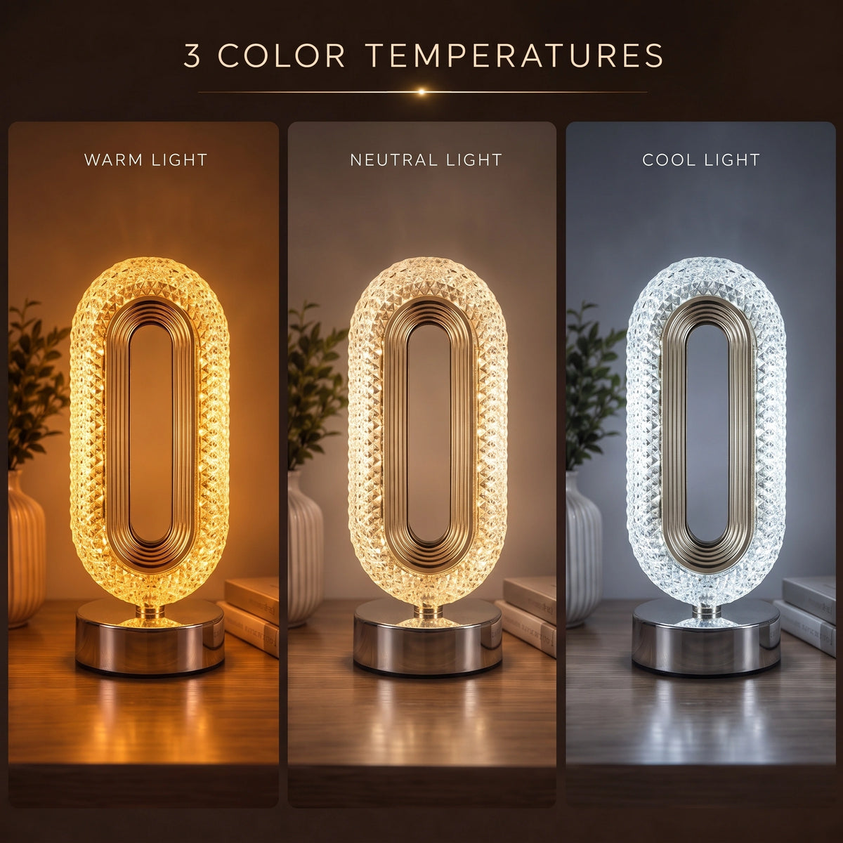 Oval Halo Crystal Lamp