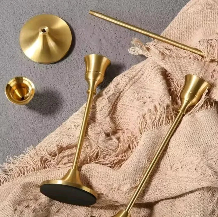 Gold Candlestick 3Pcs